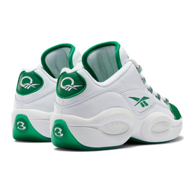 Reebok Вопрос Мужские кроссовки с низким зеленым носком Белые Glen-Green Cloud-White GZ0367