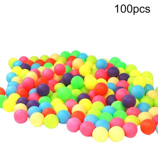 100Pcs Colored Ping Pong Balls Entertainment Table Tennis Mixed Colors for Game
