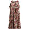 Short Sleeve Plus Size Cotton Vintage Floral New In Dresses for Women Casual Loose Long Summer Dress