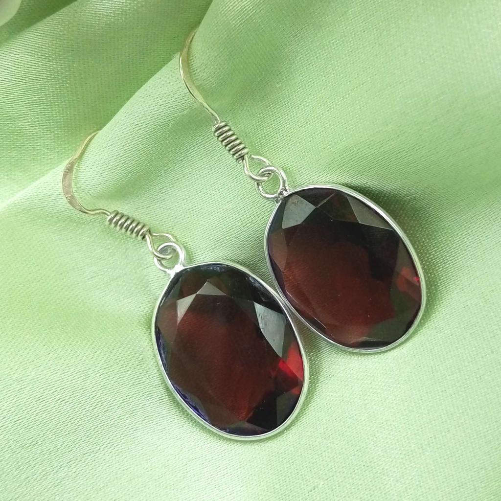 Красный топаз драгоценный камень стерлингового серебра 925 пробы крючок женские серьги ювелирные изделия WHE-E3