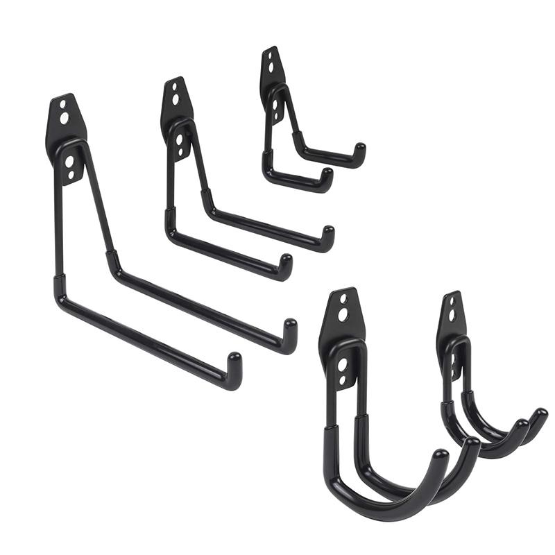 Сверхпрочный металлический крючок для гаража, настенное крепление, крючки для вешалок для велосипедов, настенное крепление, противоскользящий крючок для хранения лестниц, садовых инструментов
