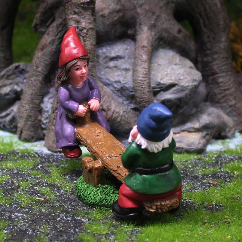 Resin Seesaw Dwarf Ornament Creative Garden And Party Micro Landscape Decoration