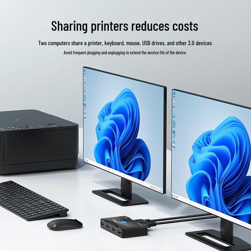 MT-viki USB 3.0 KVM-переключатель с 2 портами и концентратором на 4 порта