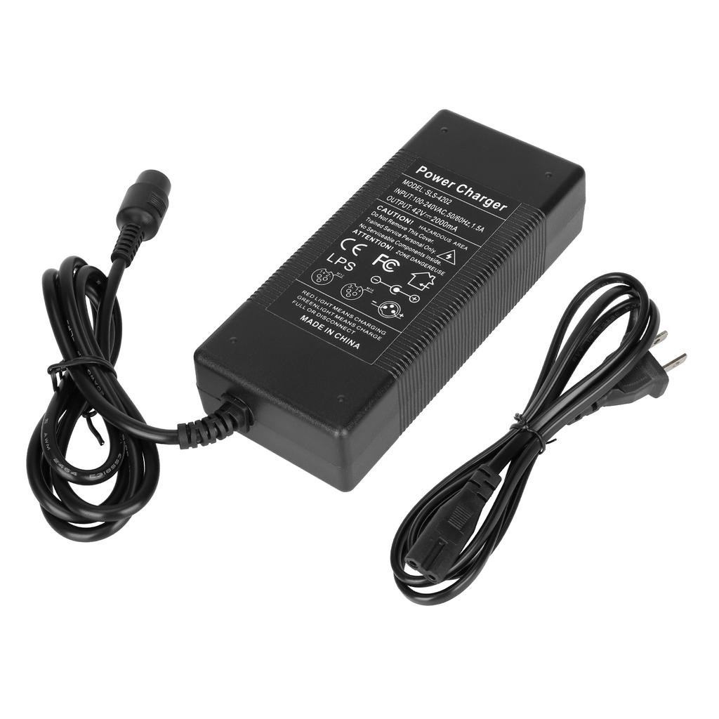 42V 2A Chargers Electric Balance Scooter Chargers Adapter 3-Prong Inline for 36V Lithium Battery