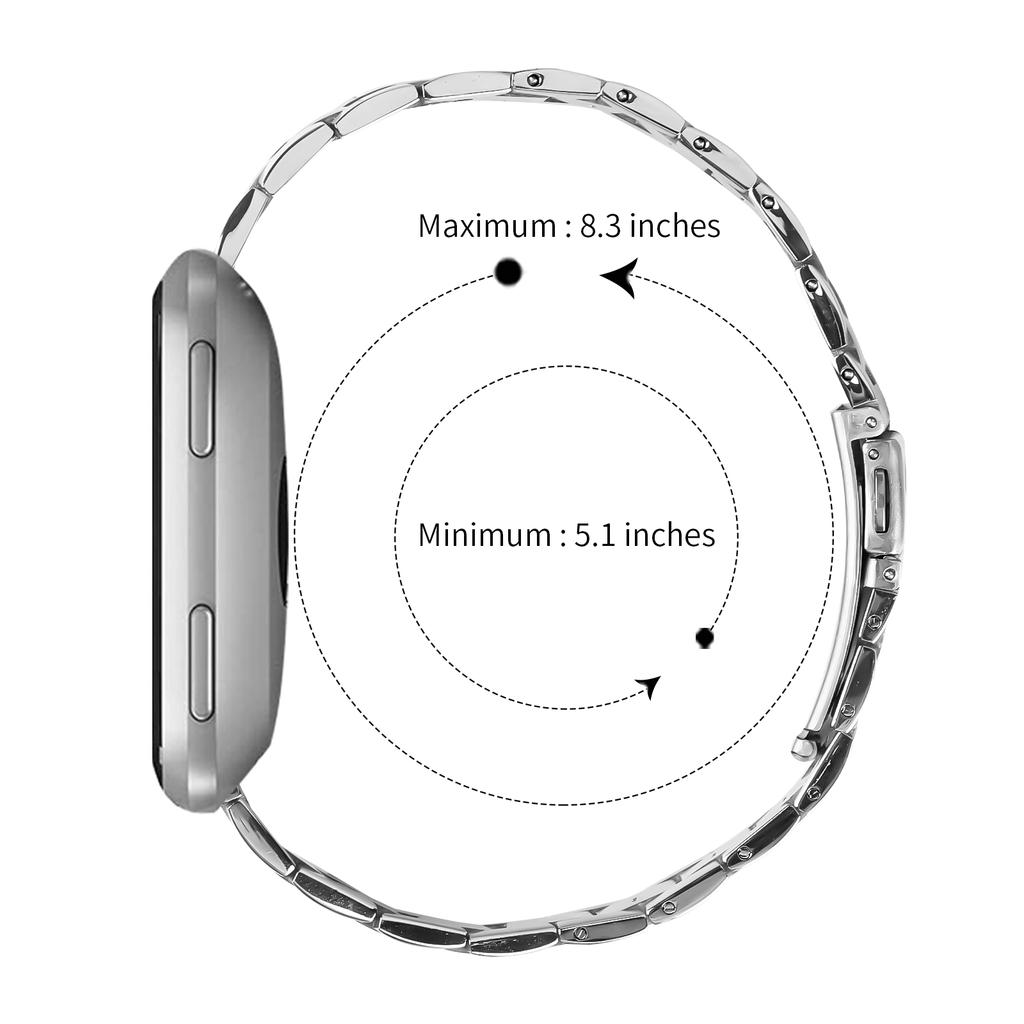 Для Fitbit Versa Lite/Versa 2/Versa Ремешок для часов из нержавеющей стали трехрядный браслет