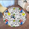 Mario Printed Round Rug Carpet Chair Rug Area Rug Entryway Doormats,for Office Chair Living Room Bedroom Kitchen Room.