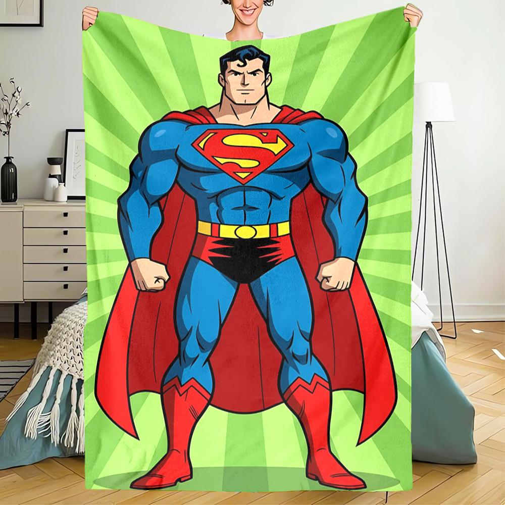 SUPERMAN Theme Printed Blanket - Perfect for Couch, Bed, Travel & Outdoor Use | Machine Washable, Cozy & Durable.