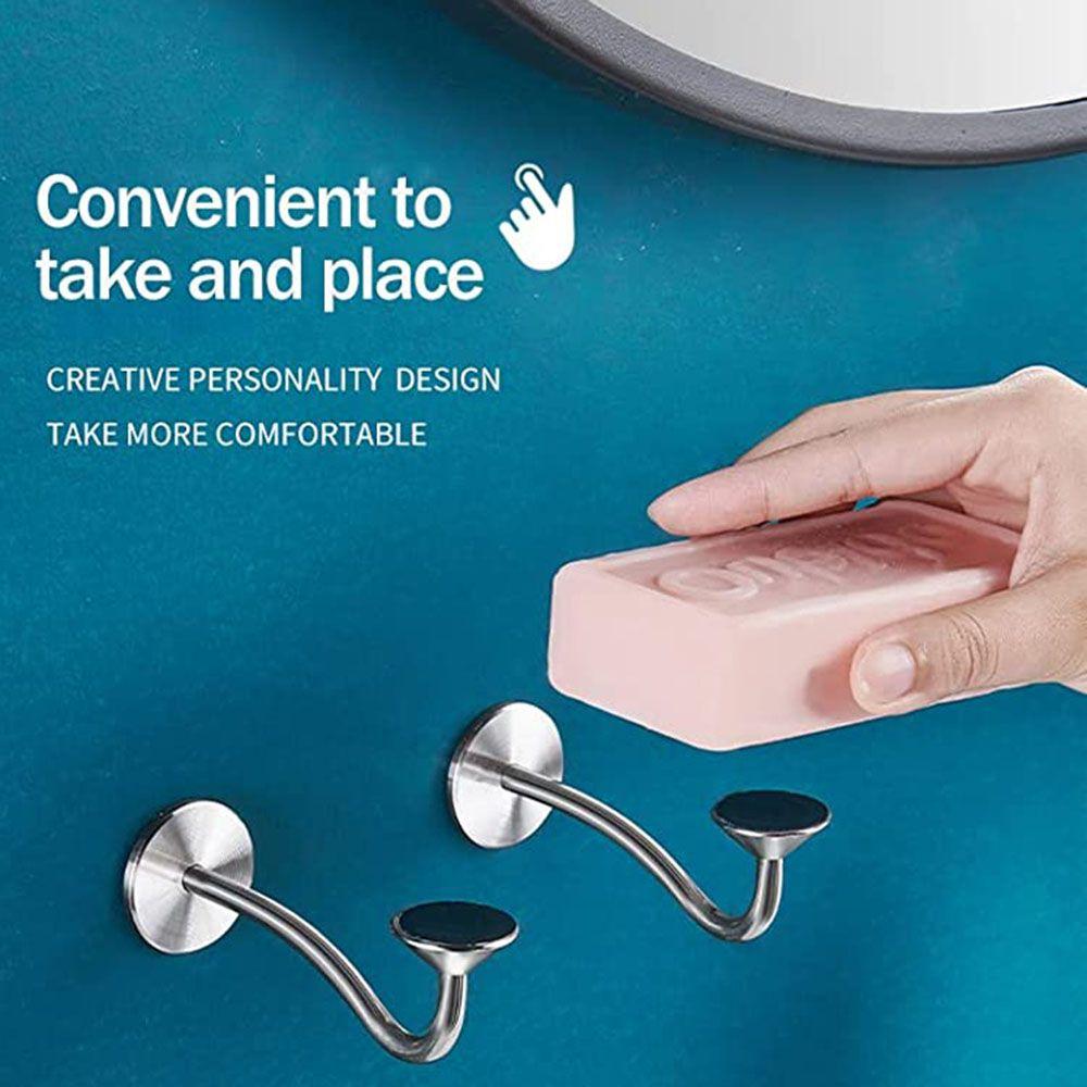 Подставка для мыла из нержавеющей стали, магнитная мыльница для ванной, магнитный держатель для мыла, мыльница с дренажом