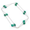 Simulated Zambian Emerald Necklace 36" Chain Oval Cut Gemstone Handmade Jewelry