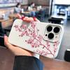 Розовый чехол для телефона с цветами сливы для iPhone 13 12 11 17 16 15 Pro Max 14 Plus 17Air Coque Чехол для телефона Легкий Funda