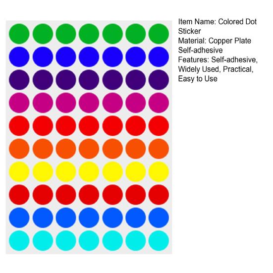 Цветные точечные наклейки, самоклеящиеся, сильная липкость, водонепроницаемые, широко используемые круглые наклейки «сделай сам», этикетки