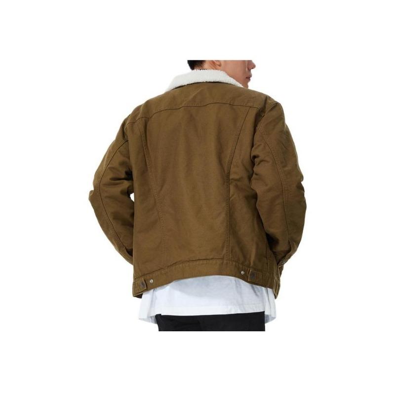 Levis FW22 Однотонная однобортная толстая куртка Унисекс Куртки Военно-зеленый 16365-0189