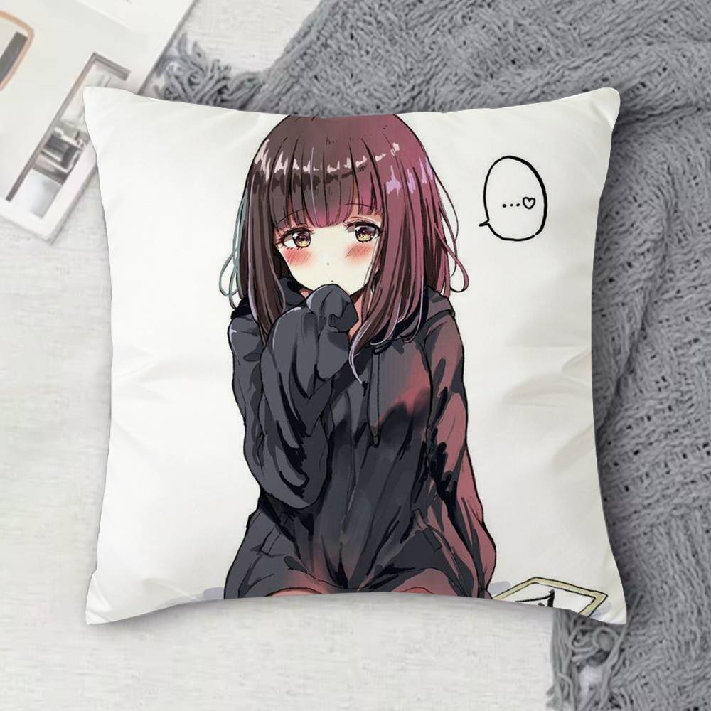 Nanase Kurumi Double-Sided Printed Square Decorative Cushion Cover For Sofa Living Room Home Decor