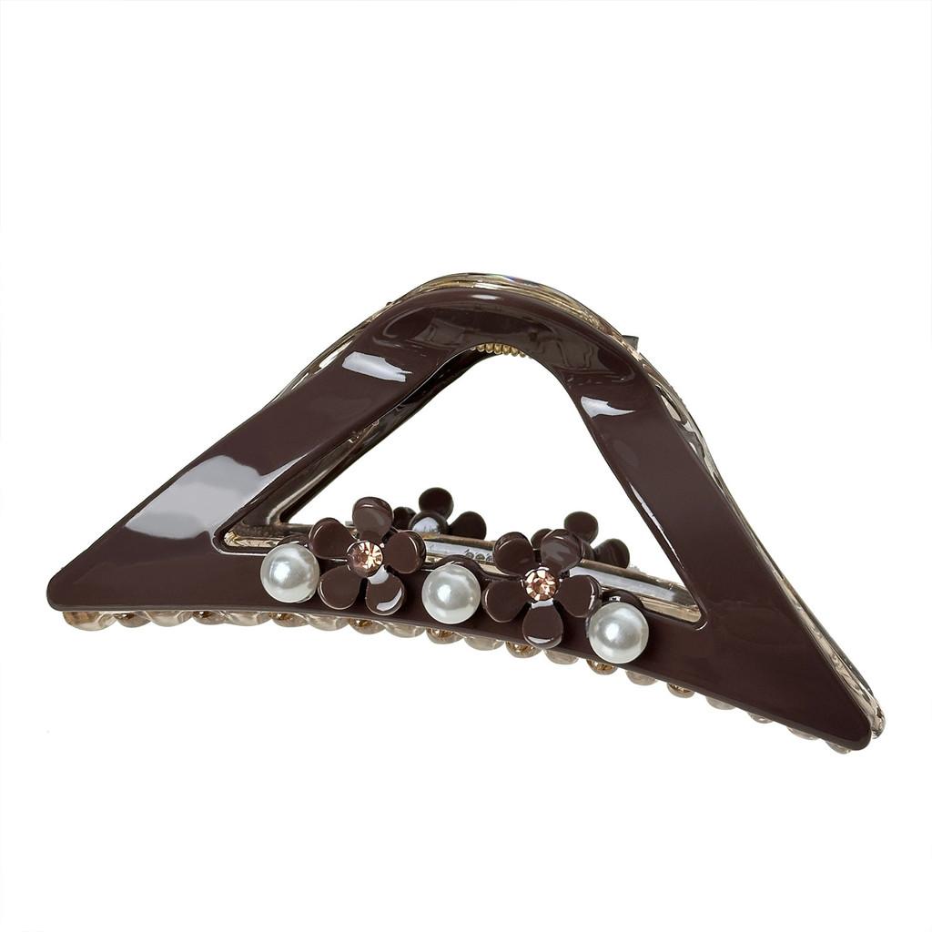 Stylish Pearl And Rhinestone Large Hair Claw Clip Perfect For Elegant Looks Updos And