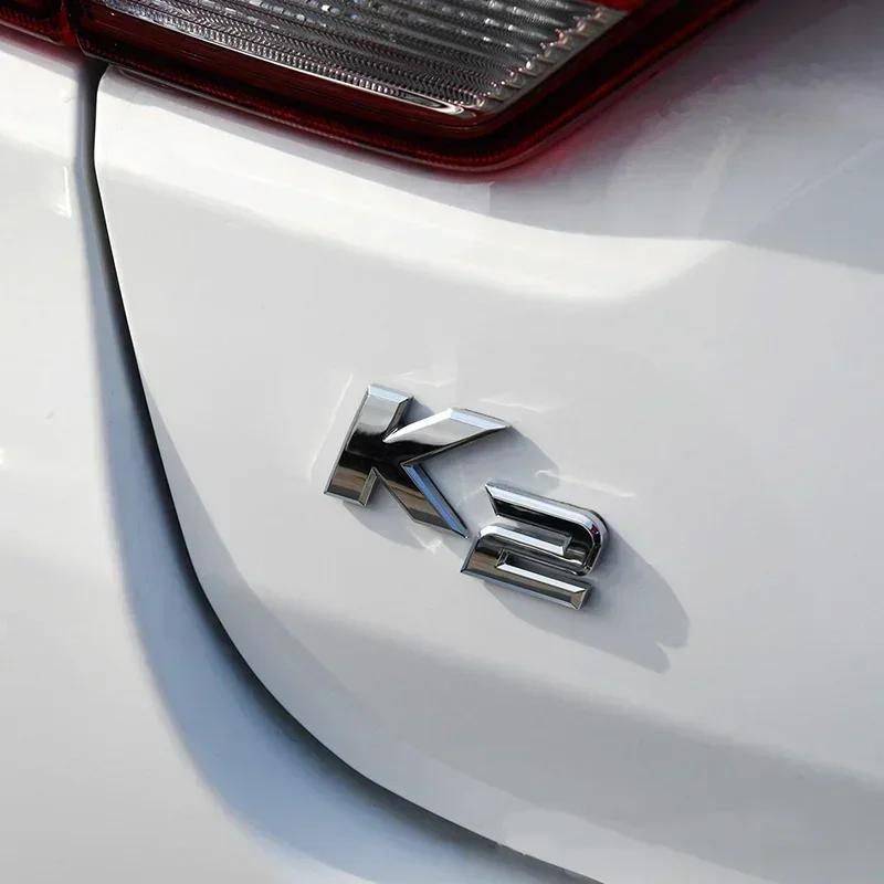 BBDO3 3D Metal Chrome Black K2 K3 K4 K5 KX7 Letters Logo Rear Boot Trunk Emblem Badge Sticker for Kia Car Styling Accessories