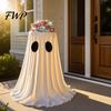 Large Candy Holder Halloween Ghost Bowl, Adjustable Height Holder, Trick or Spooky Party Decorations Treat Standing Storage Dish for Porch Lawn Garden