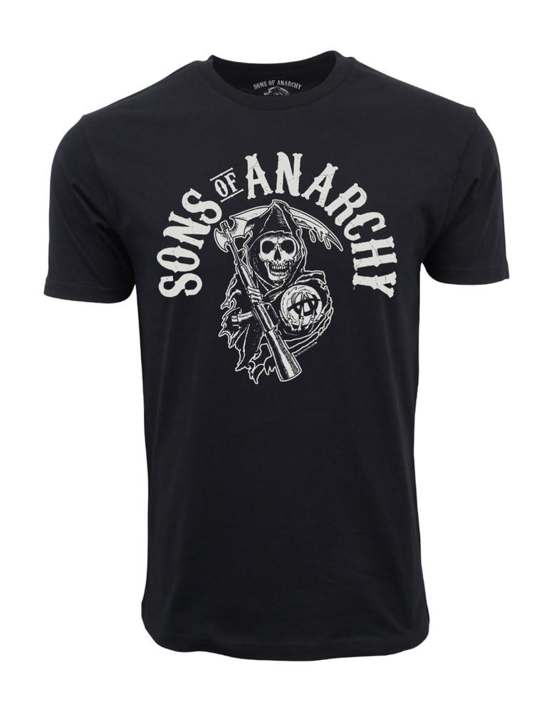SONS OF ANARCHY ЛОГОТИП ЖНЕЦА МУЖСКАЯ ЧЕРНАЯ ФУТБОЛКА Унисекс Футболка