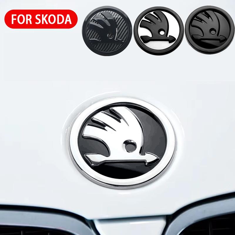80mm 90mm ABS Emblem Car Head Front Rear Boot Tailgate Sticker For Skoda Fabia 1 2 Octavia a7 RS Superb Rapid Yeti Karoq Vision wsjn67