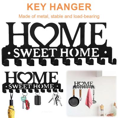 Настенный держатель для ключей Sweet Home Decorative Key Holder с 10 крючками, настенный крючок для ключей, креативный держатель для ключей для входной двери, кухни, ванной комнаты