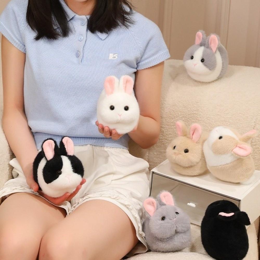 Fluffy Bunny Stuffed Animal Round Plush Rabbit Doll Kawaii Rabbit Plush Toy Home Decor