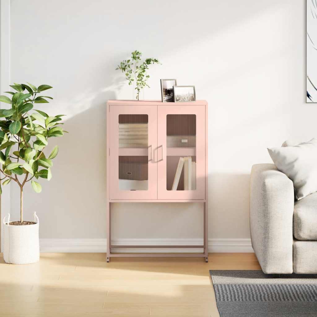 Highboard Pink 68 x 39 x 107 cm Steel