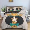Cartoon Giraffe King Queen Duvet Cover Kids Girls Boys Animal Bedding Set Wildlife Quilt Cover 2/3pcs Polyester Comforter Cover