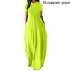 Elegant Women Casual Beach Dress Loose O Neck Long Summer Short Sleeve Evening Party Dress