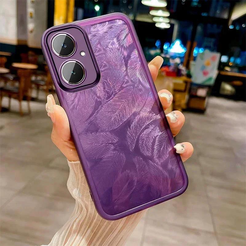 Для POCO X7 Pro X 7 X7pro Feather Glitter Мягкий силиконовый чехол для Xiaomi POCOX7pro Redmi Turbo 4 Note 14 Pro Plus 14Pro Защитная пленка для объектива Бампер