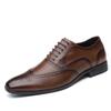 New Large Size Men's Retro Business Dress Fashion Leather Shoes British Casual Single Shoes Brock Trendy Shoes Men's Single Shoes