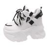 Fashion 10.5CM Women Platform Sneakers Lace-up Autumn Sports Dad Shoes High Top Chunky Casual Shoes Woman Thick Bottom Mesh White Shoes