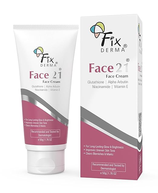 Fixderma Крем для лица 2% Ниацинамид 21 с Альфа-Арбутином | Антивозрастной крем для женщин | Уменьшает морщины и мелкие линии - 50 г