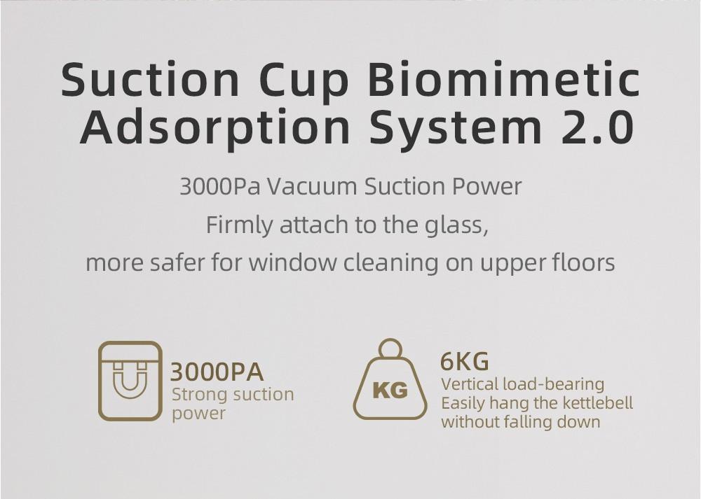 LIECTROUX YW509 Robot Window Cleaner, Double Water Tank, 3000Pa Suction Power, Smart Path Planning, Remote Control