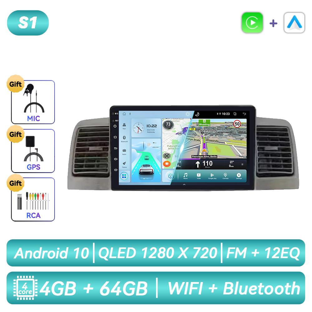Автомагнитола для Toyota Corolla E120 E130 2000 - 2004 Android Мультимедиа Видео Плеер Навигация GPS Carplay Сенсорный Экран Авто Стерео Интеллектуальные Системы