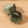 Personalized Velvet Hexagonal Jewelry Ring Box - Dustproof Gift Storage