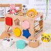 Wooden Shape Animal Color Blocks For Kids Diy Assembly Educational For Cognitive