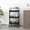 VidaXL 3-Tier Kitchen Cart Black 42x35x85 Cm Iron and ABS 336335
