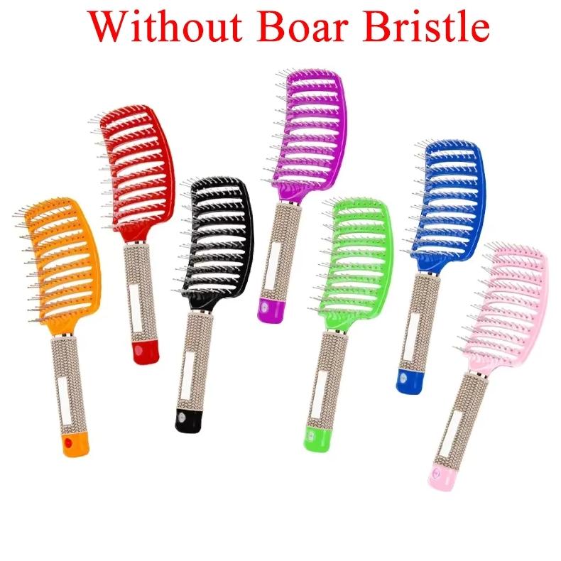Factory Curved Vent Brush Curly Bristle Nylon Brush Wet and Dry Detangling Massage Hair Comb
