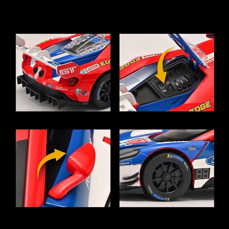 1:24 Форд GT LM GTE Сплав Спортивный Автомобиль Модель Литье под Давлением Металл Трековые Гоночные Автомобили Транспортные Средства Модель Симуляция Звук и Свет Коллекция