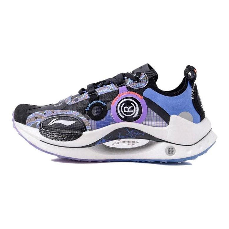 Li Ning Shadow CRC Амортизация Скользкие Устойчивые к истиранию Баланс Низкие Беговые кроссовки Мужские Черно-фиолетовые ARHR087-1