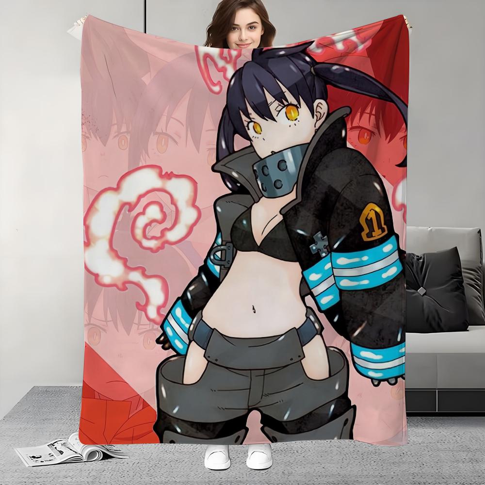 ANIME F-Fire COOL F-force Blanket Design Lightweight For Dorms, Naps, Living Room, Office,Sofa,All-Season