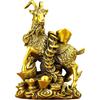 Латунная фигурка Козла с Золотым Слитком, благоприятный символ богатства для декора домашнего офиса, рабочего стола, полки