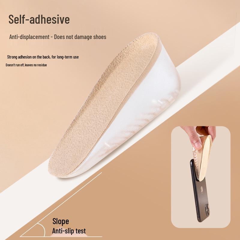 Women's Height-Boosting Martin Boots with Comfortable, Breathable, Deodorant Insoles and Men's Invisible Silicone Half Insole Pads.