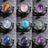 Серебряное кольцо S925 Femme JewelrНатуральный лунный камень Тигровый глаз Персонализированные кольца для женщин Bijoux Свадебные украшения Подарок