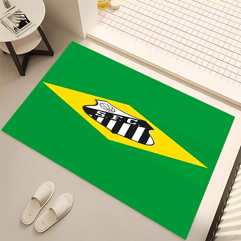 1pc Santos SFC logo Print Area Rug - Soft, Washable Non-Slip Indoor Mat, Living Room, Home Office Decorative Rug,Office Decorative