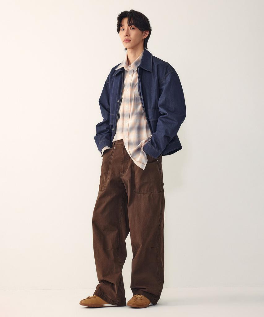 STUDIO TOMBOY [Мужская] Рубашка в мульти-клетку с накладными карманами_Оранжевая 9156121111