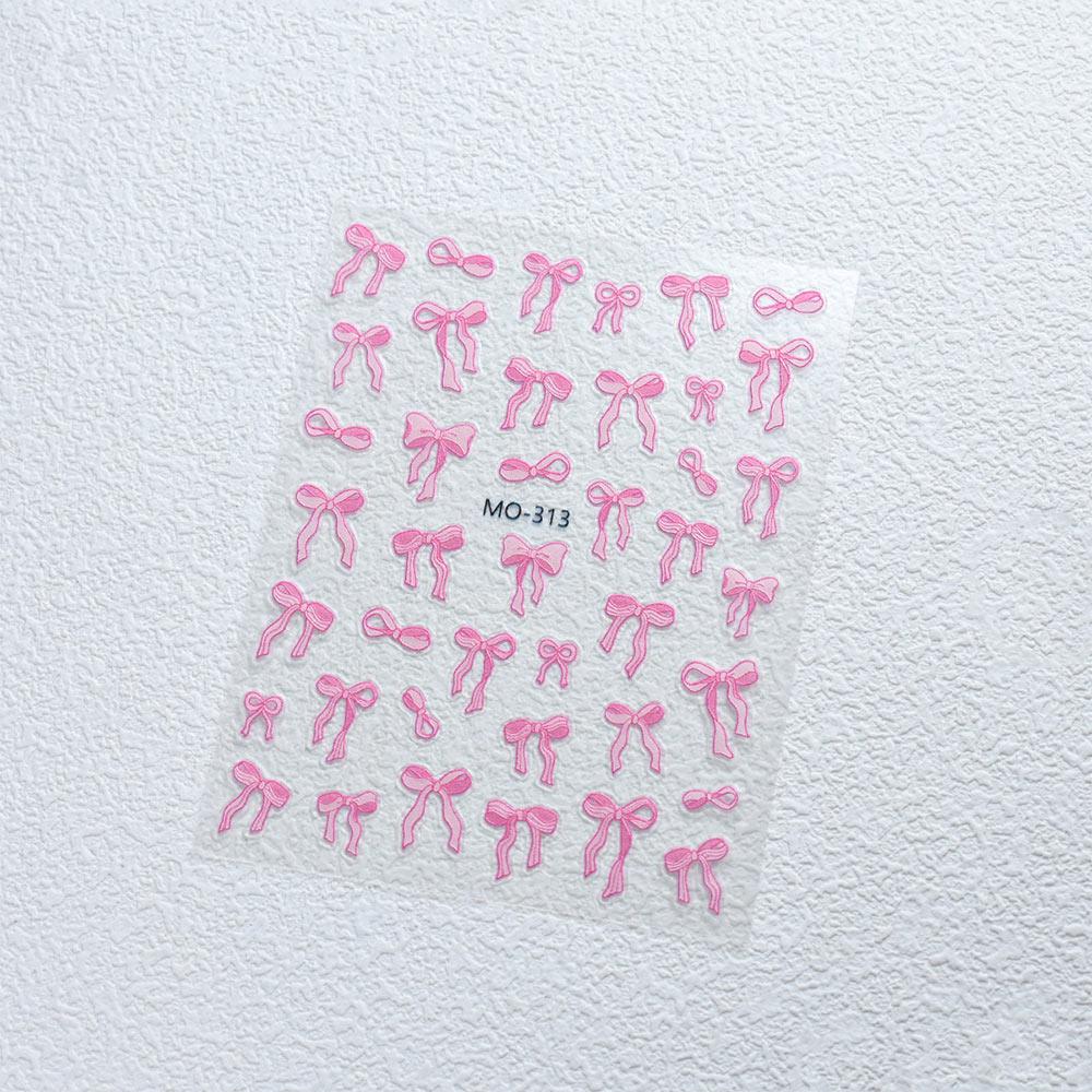 3D Embossed Bowknot Flower Nail Art Sticker Self-Adhesive Slider Nail Art for Women Girls