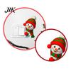 Creative Seasonal Stickers Christmas Snowman Switch Sticker, Removable Decorative PVC Decal, Peeking Ornaments Cartoon Wall Art for Holiday