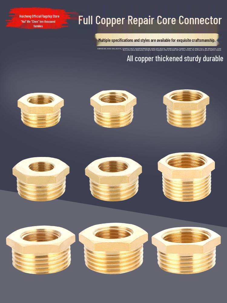 1" to 6-fen Brass Male/Female Thread Water Pipe Repair Core Pressure Gauge Connector