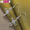 925 Sterling Silver Cross AAA Zircon Drop Earring Jewelry