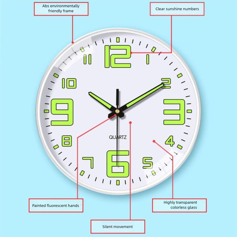 Светящиеся настенные часы ABS Часы для гостиной Новые кварцевые часы для 8-дюймового домашнего декора